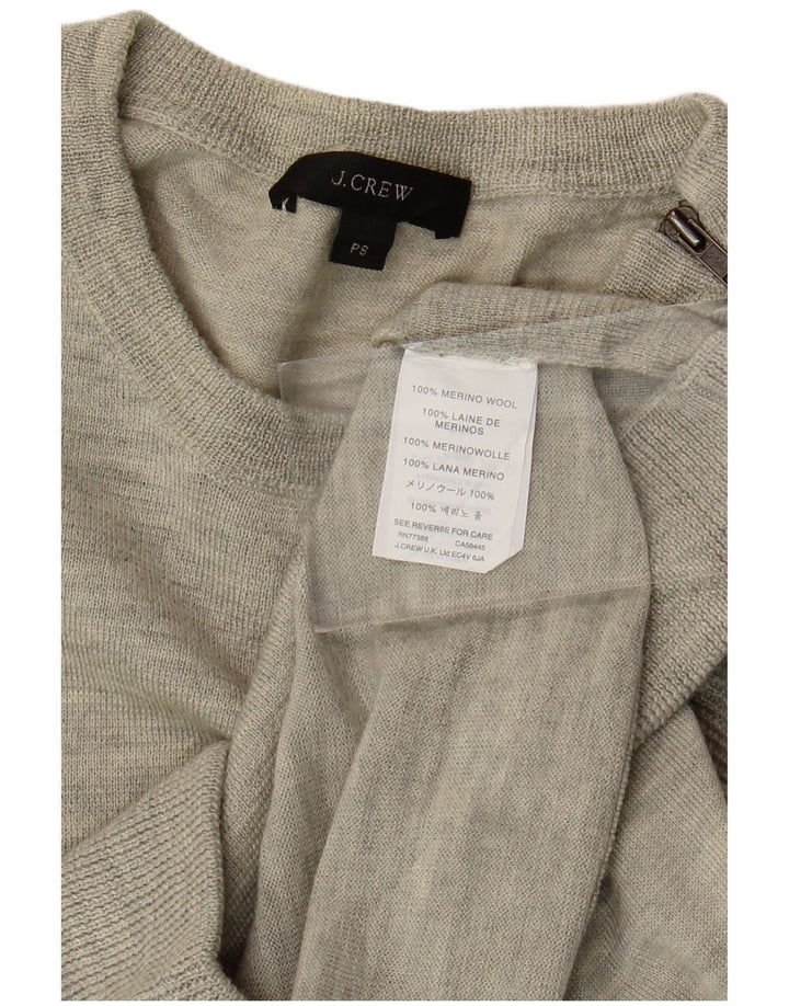 J. CREW Pull col bateau pour femme UK 10 Petit gris laine mérinos