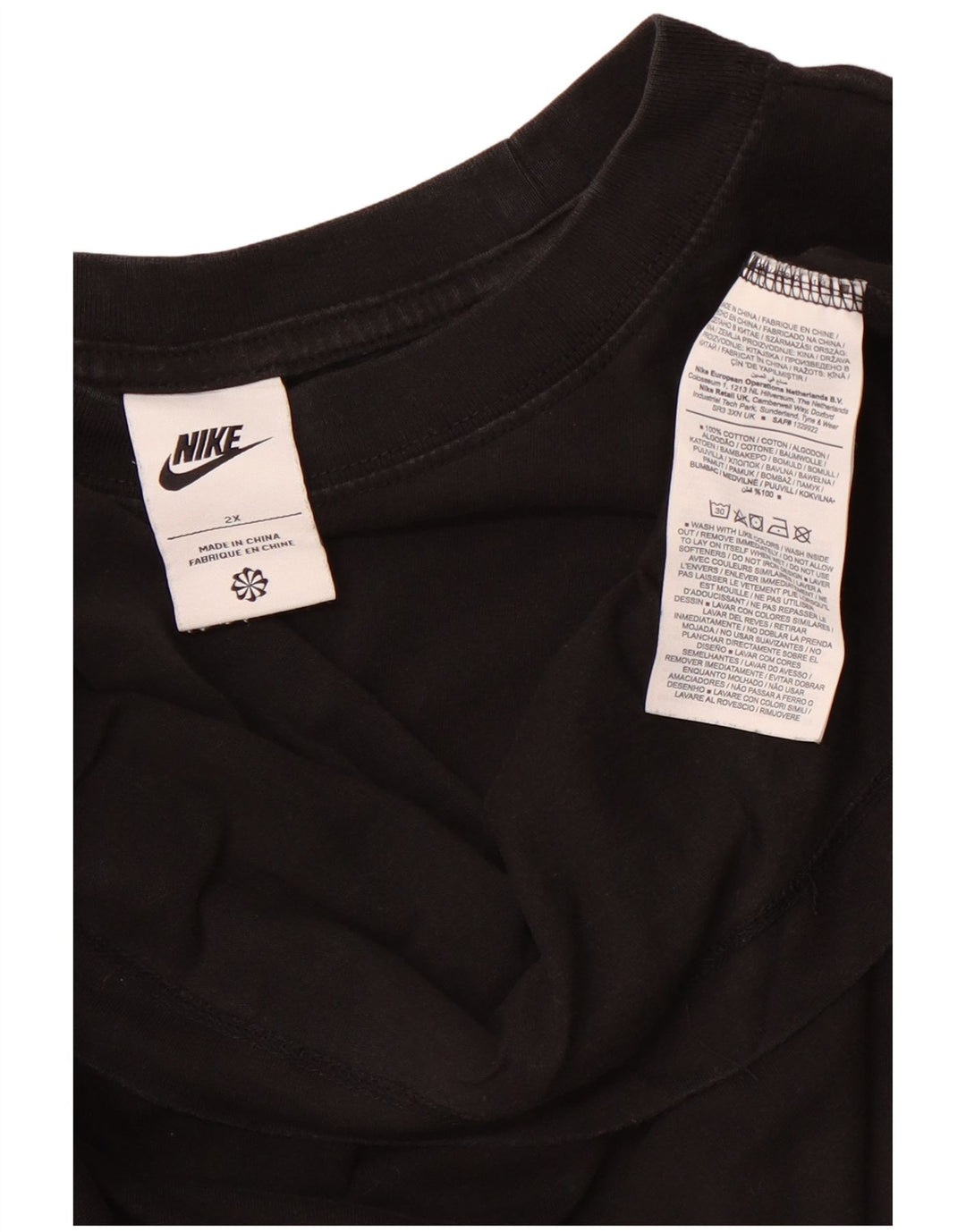 NIKE T-Shirt Femme Top UK 20 2XL Noir Coton