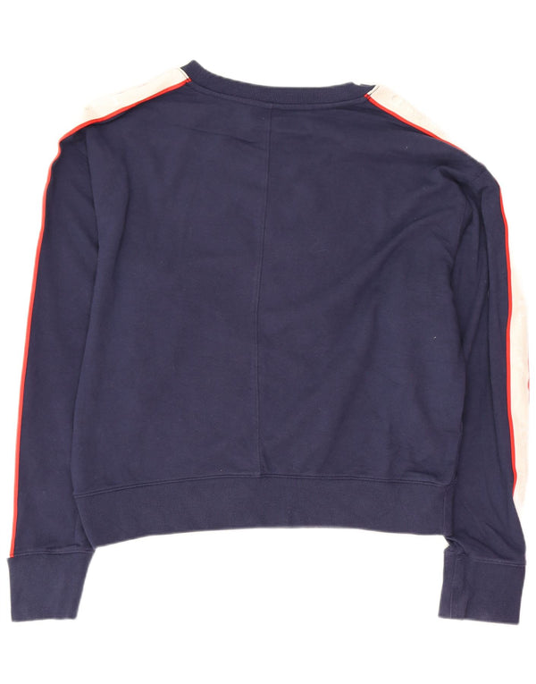 Champion Sweat-shirt court pour femme UK 14 Large Bleu marine Colourblock