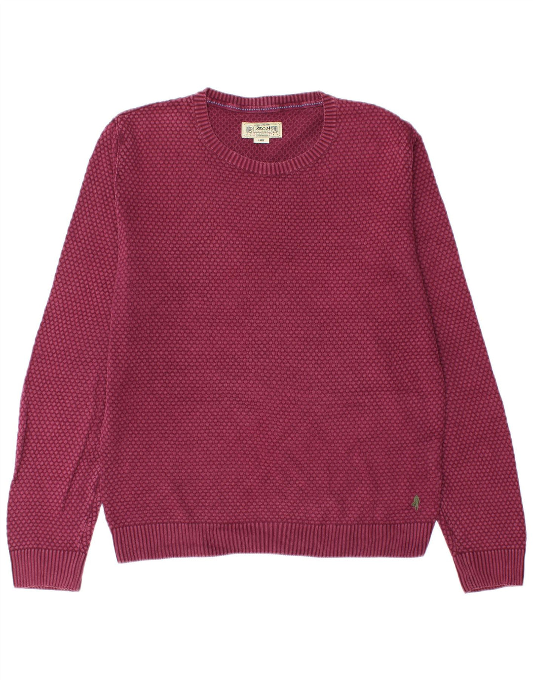 Marlboro Classics Pull à col rond pour homme Taille L Bordeaux