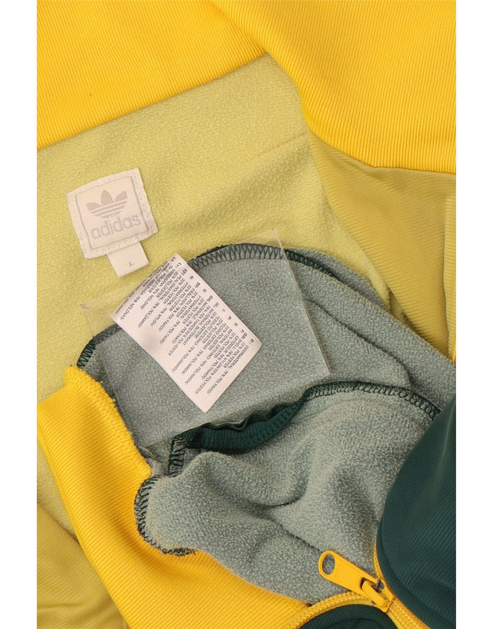 Adidas Veste de survêtement graphique pour homme Large Jaune Colorblock Polyamide