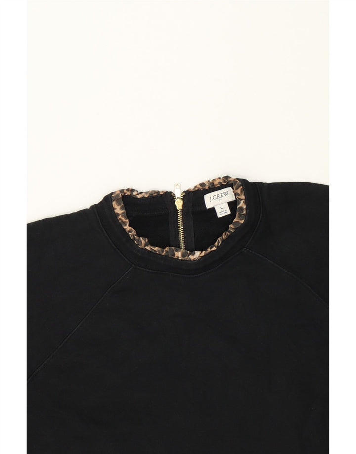 J. CREW Womens Sweatshirt Jumper UK 16 Large Black Cotton Vintage J. Crew and Second-Hand J. Crew from Messina Hembry 