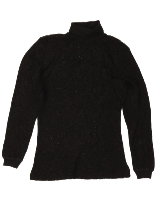 vintage Femmes Tricot Top Manches Longues UK 8 Petit Rouge