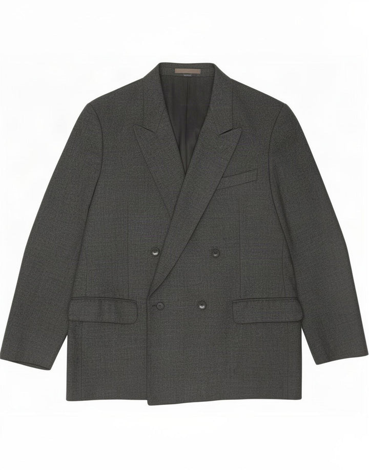 Vintage Blazer croisé pour homme IT 54 2XL Laine vierge grise