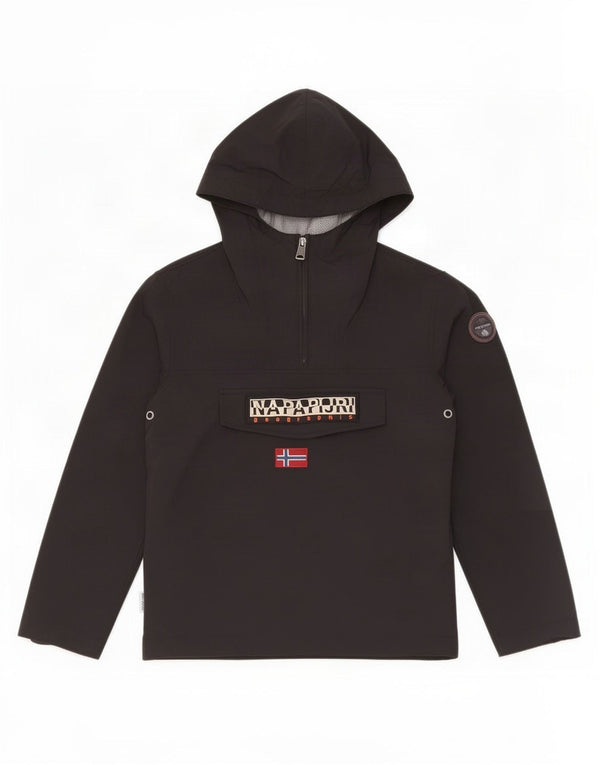 Napapijri Veste Anorak à Capuche Graphique Garçon 9-10 Ans Nylon Noir