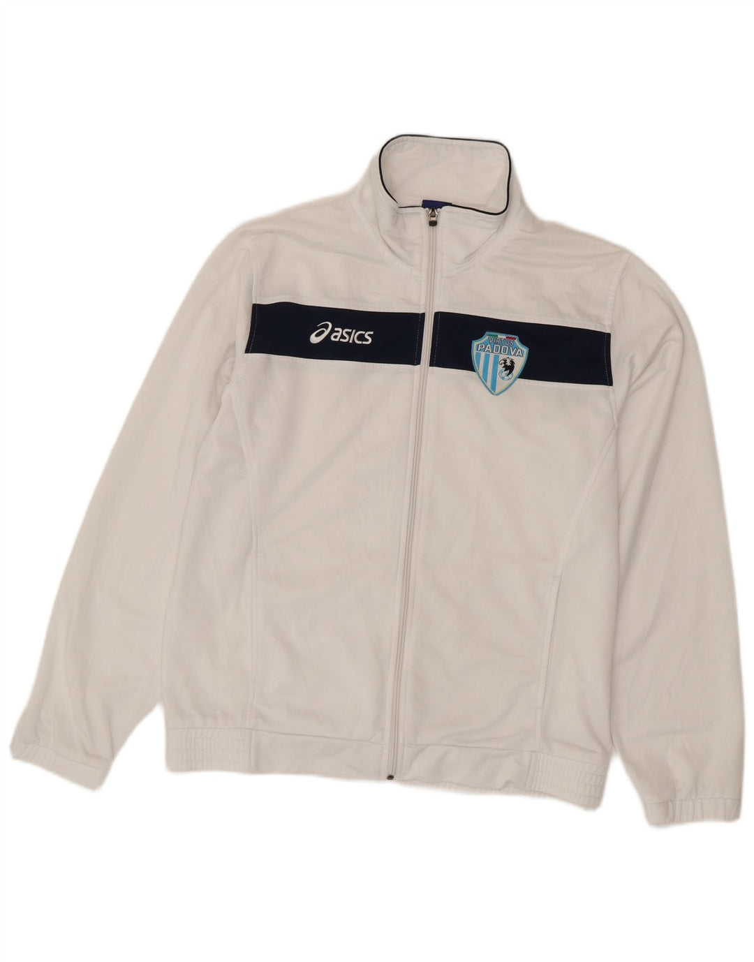 ASICS Mens Tracksuit Top Jacket Large White Colourblock