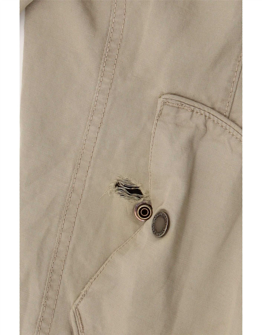Armani Jeans Veste bomber à capuche pour homme EU 50 Coton beige moyen