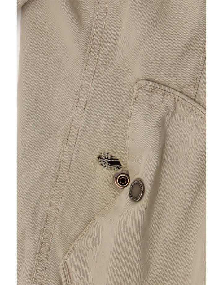 Armani Jeans Veste bomber à capuche pour homme EU 50 Coton beige moyen