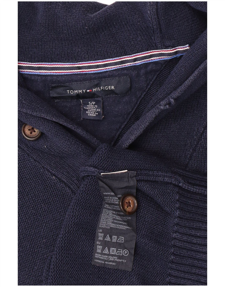TOMMY HILFIGER Pull à col châle pour homme Petit coton bleu marine