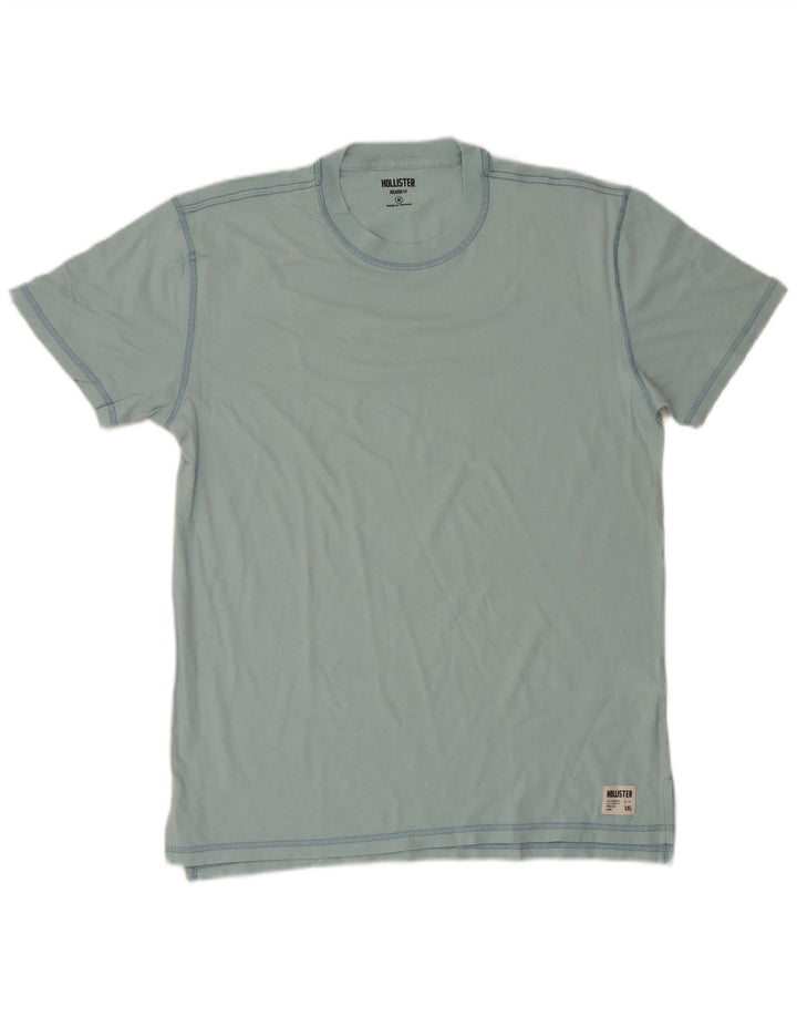 Hollister T-Shirt Homme Bleu Moyen Coton