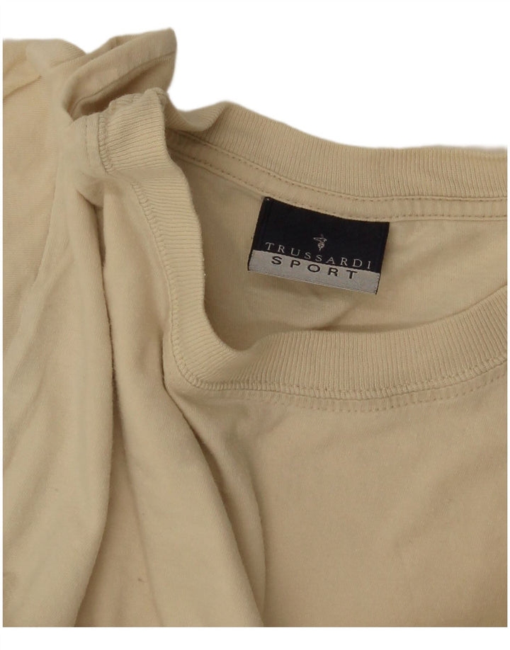 Trussardi T-Shirt Top Beige Moyen Coton |