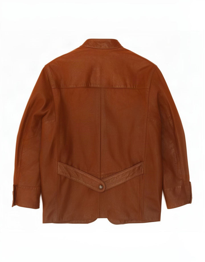 Striwa Veste blazer en cuir à 1 bouton pour homme UK 40 Large Marron