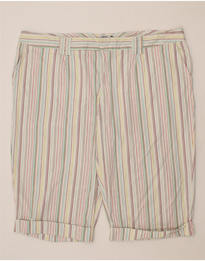 IZOD Womens Chino Shorts W48 5XL Multicoloured Striped Cotton Vintage Izod and Second-Hand Izod from Messina Hembry 