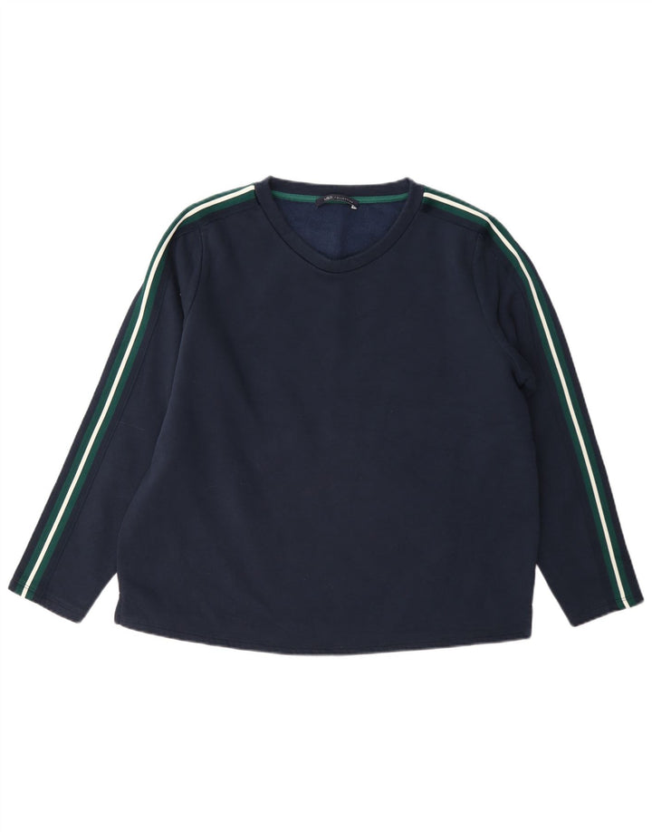 Marks & Spencer Sweat-shirt pour femme UK 12 Bleu marine moyen Coton