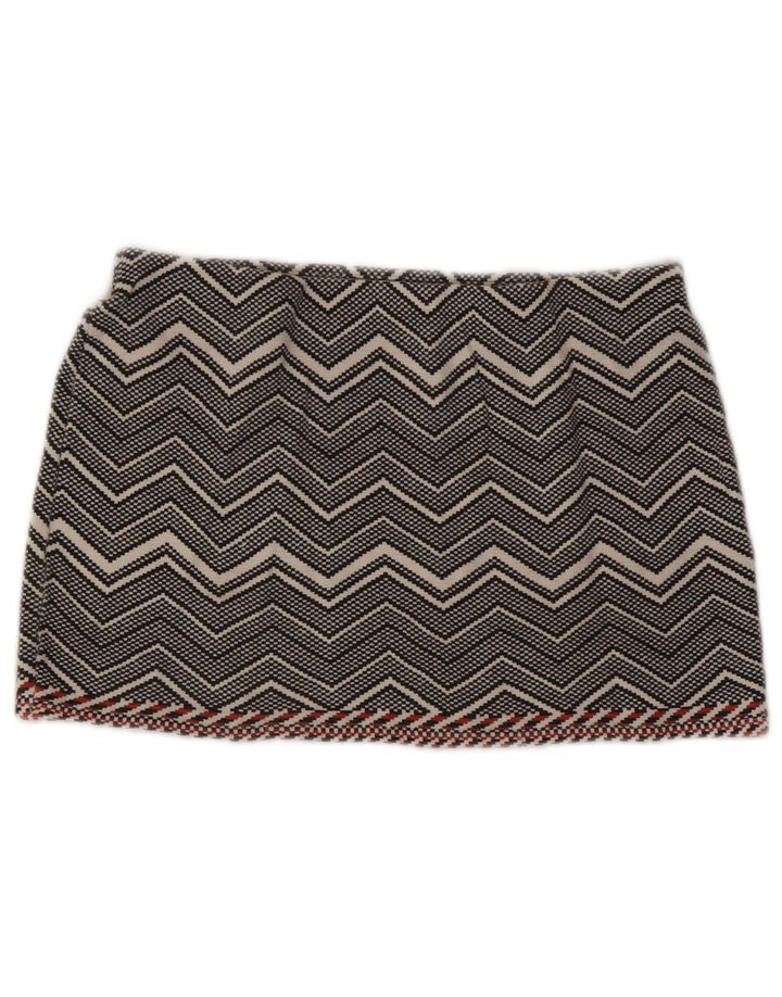 Zara Femme Trafaluc Mini Jupe Moyen W28 Gris Chevron