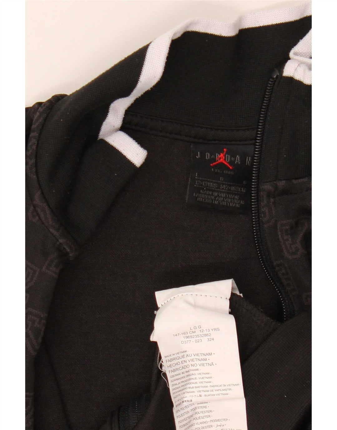 Jordan Veste de survêtement graphique pour garçon 12-13 ans Grand Noir Géométrique
