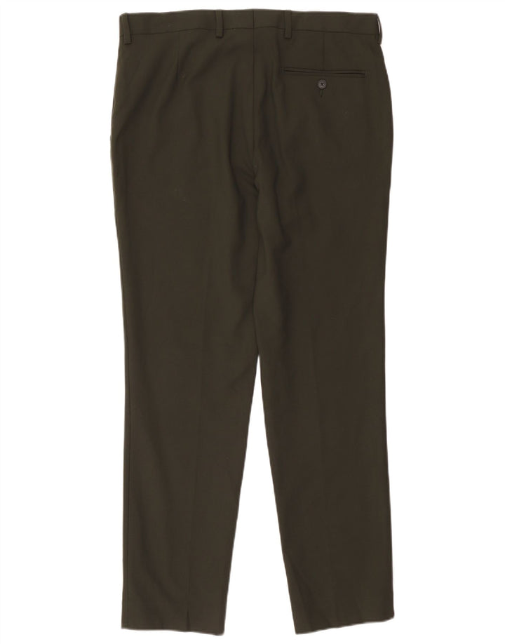 Marks & Spencer Pantalon de costume pour homme W34 L31 Kaki Polyester