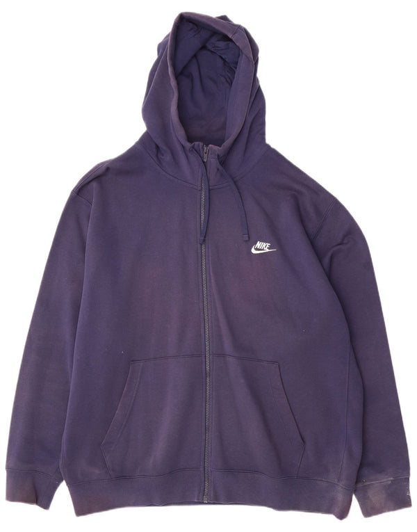 Nike Pull à capuche zippé pour homme 2XL en coton bleu marine