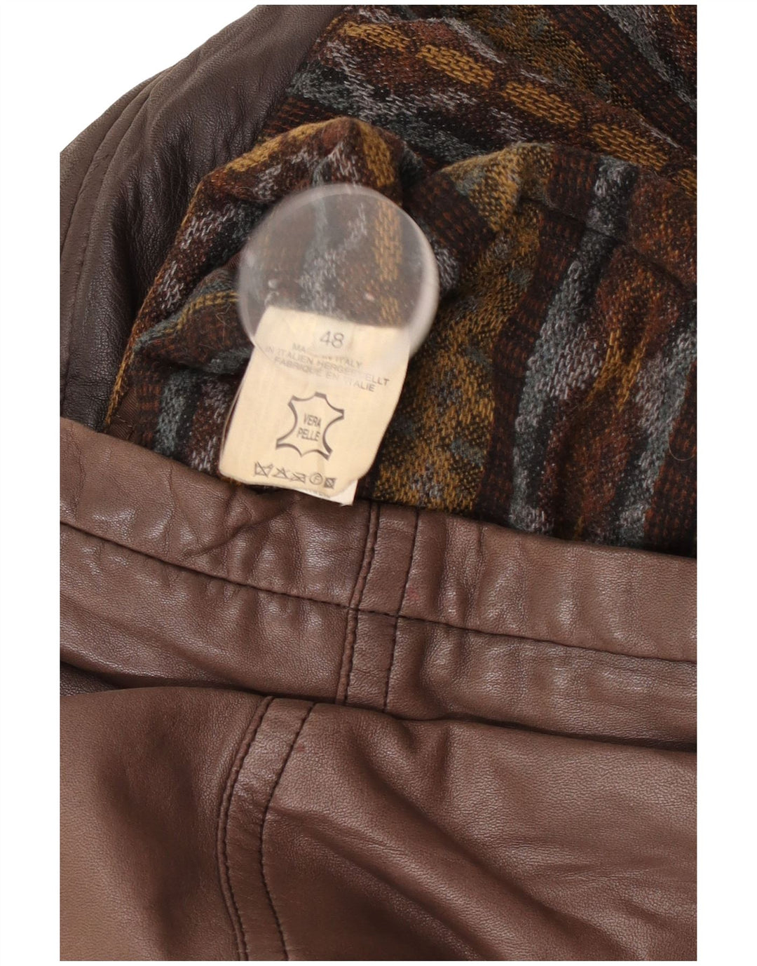 manteau en cuir homme vintage EU 48 Cuir brun moyen