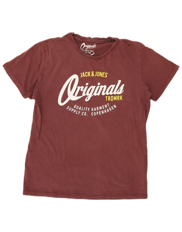 Jack & Jones T-Shirt Graphique Homme Coton Bordeaux Moyen