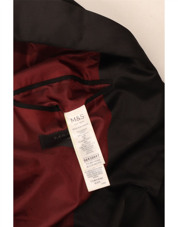 Marks & Spencer Veste blazer coupe classique à 2 boutons pour homme UK 48 2XL Noir