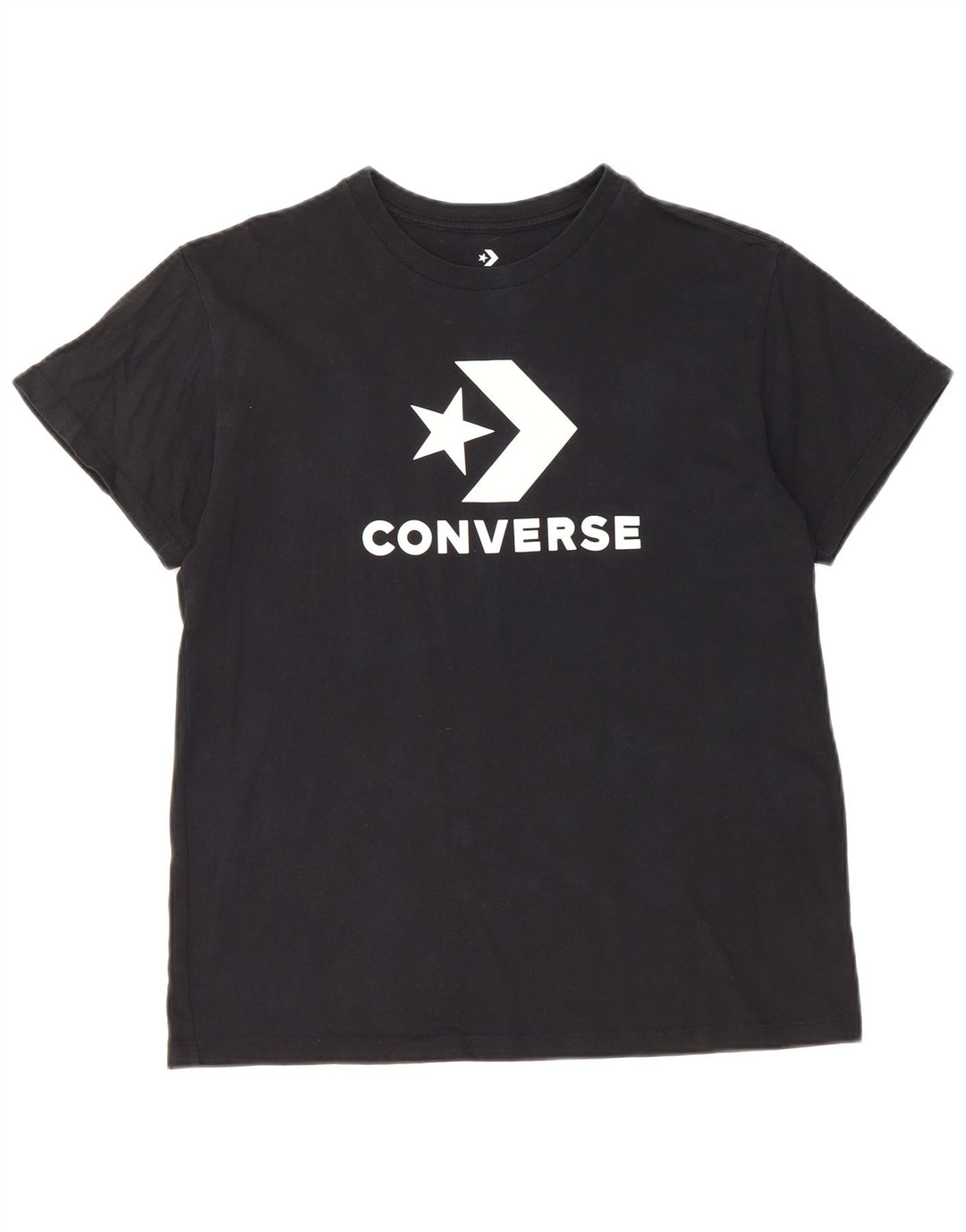 CONVERSE T-shirt graphique pour femme UK 14 en coton noir moyen