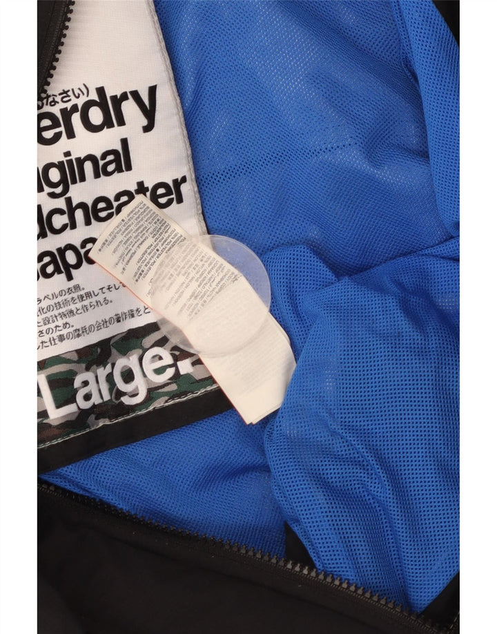 Superdry Veste de pluie The Windcheater Graphic pour femme UK 16 Large Noir