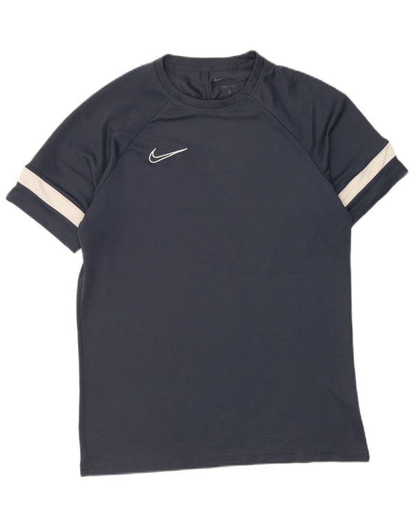 Nike Hommes Dri Fit T-Shirt Haut Large Bleu Marine Colorblock Polyester