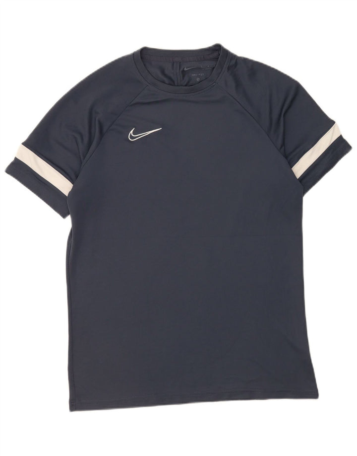 Nike Hommes Dri Fit T-Shirt Haut Large Bleu Marine Colorblock Polyester