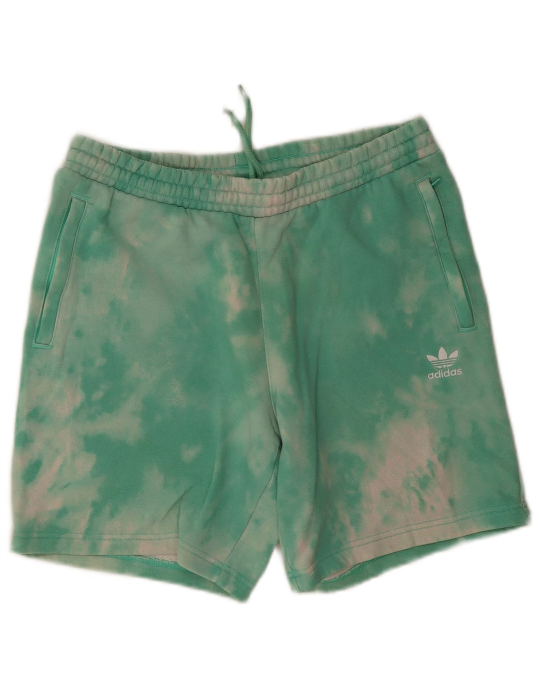 Adidas Short de sport pour homme en coton tie-dye vert moyen