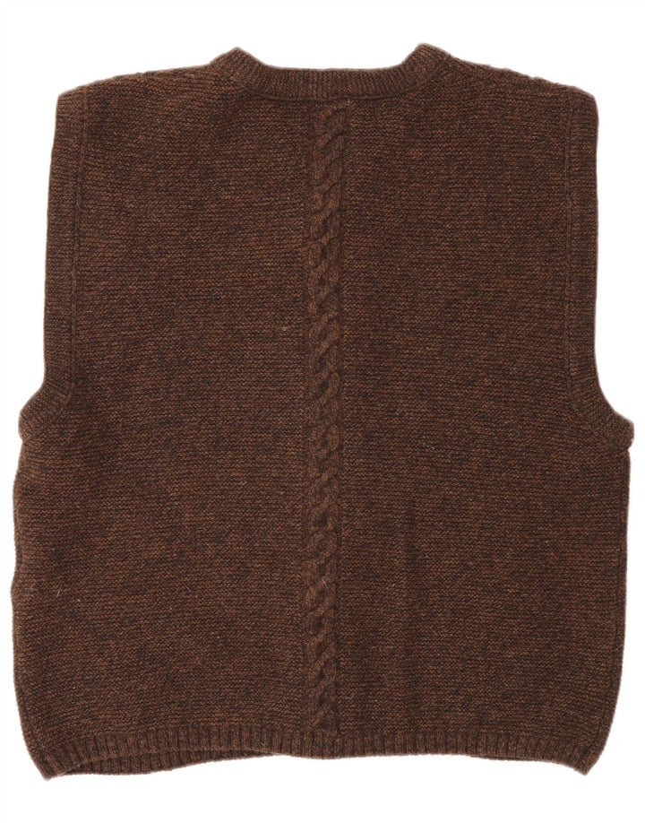 Hochland Cardigan sans manches pour homme en laine marron moyen