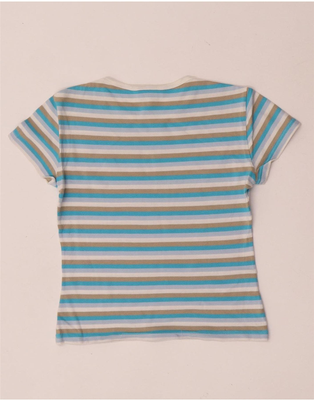 Lacoste Womens Crop T-Shirt Top Taille 38 Coton rayé multicolore moyen