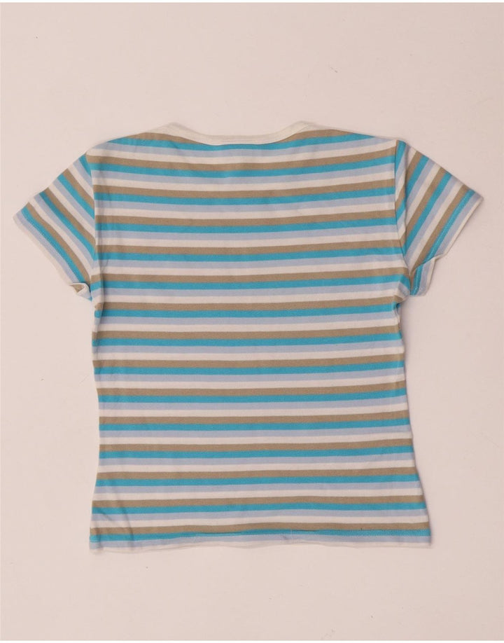 Lacoste Womens Crop T-Shirt Top Taille 38 Coton rayé multicolore moyen