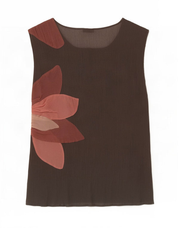 Penny Black Chemisier sans manches pour femme UK 42 Marron moyen floral