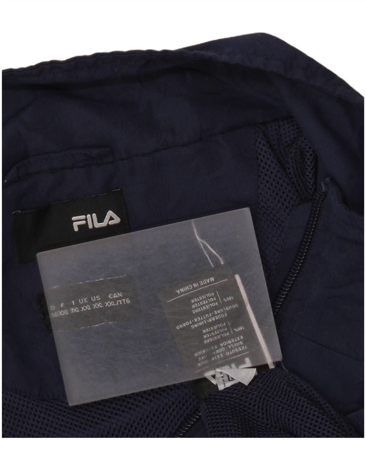 Fila Hommes Survêtement Top Veste 2XL Bleu Marine Rayé Polyester Sports