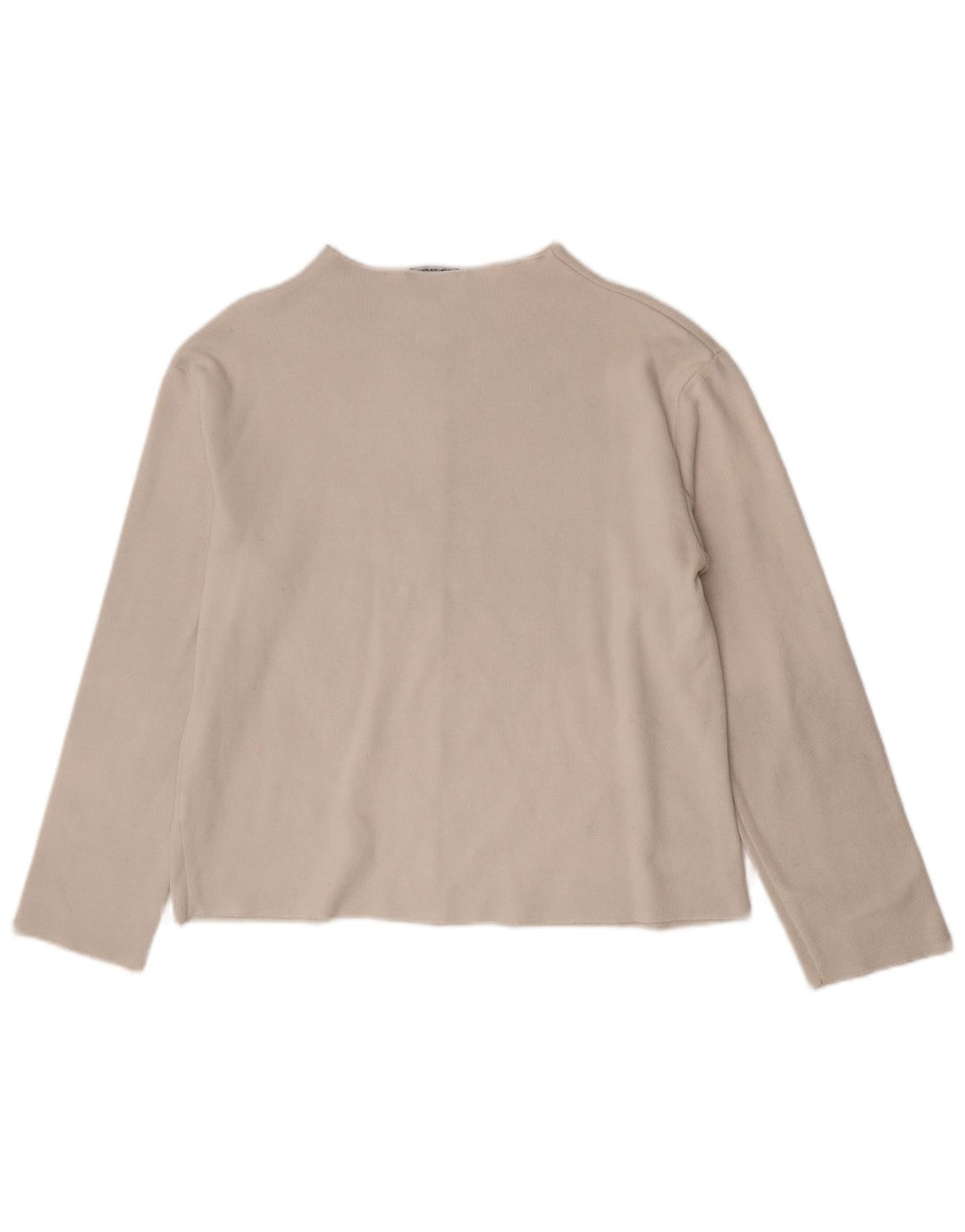 Zara Femme Top Manches Longues UK 14 Moyen Blanc Coton