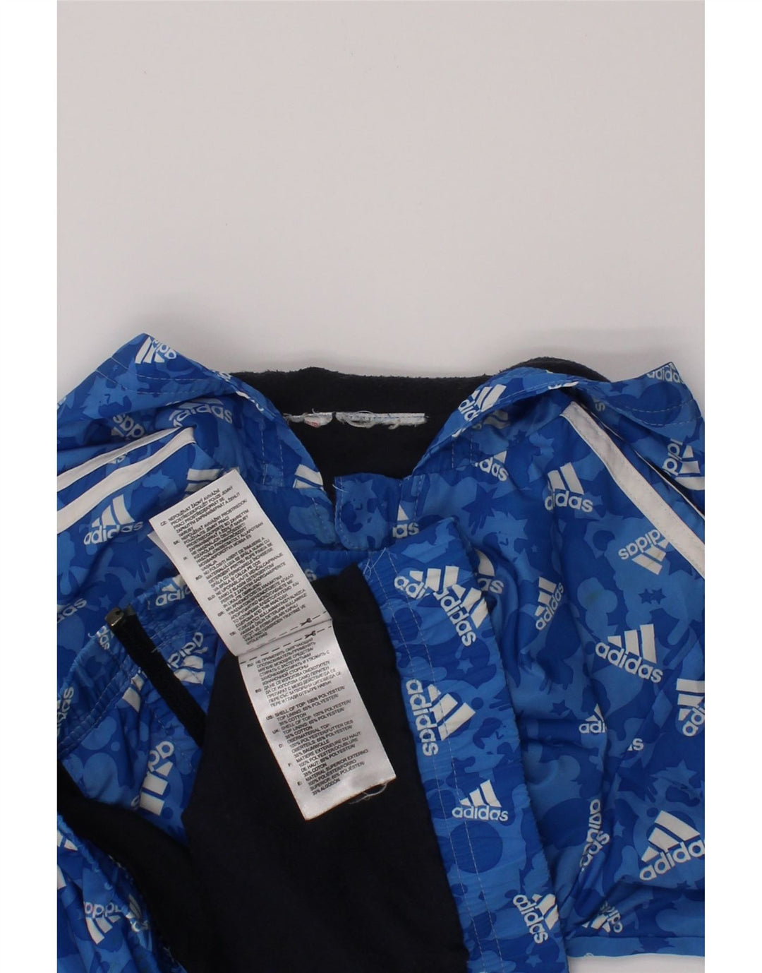 Adidas Veste coupe-vent à capuche graphique pour garçon 2-3 ans Bleu Polyester