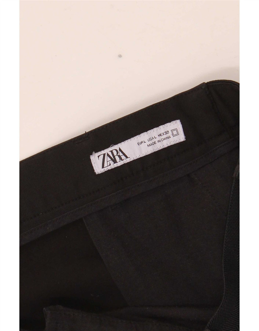 Zara Pantalon Chino Slim Homme Large W32 L27 Noir