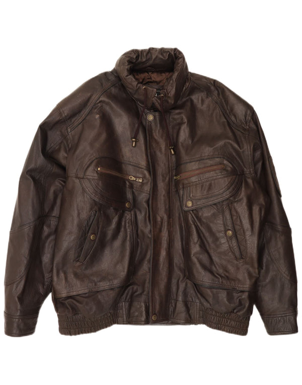 MILAN Veste en cuir pour homme UK 44 2XL Cuir marron