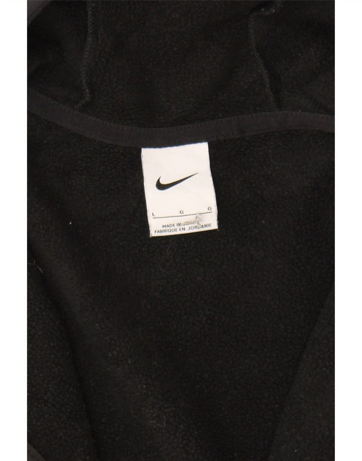 NIKE Mens Graphic Zip Hoodie Sweater Large Black Polyester Vintage Nike and Second-Hand Nike from Messina Hembry 