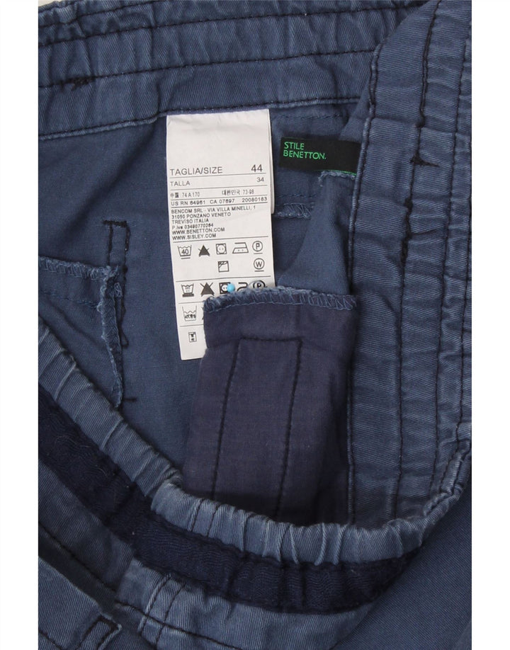 Benetton Mini Jupe Femme IT 44 Medium W34 Bleu Marine Coton