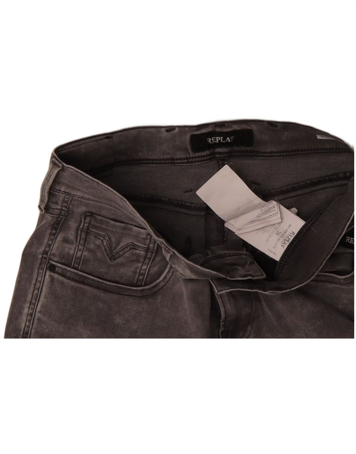 REPLAY Short Anbass Denim W29 Homme Gris Moyen Coton
