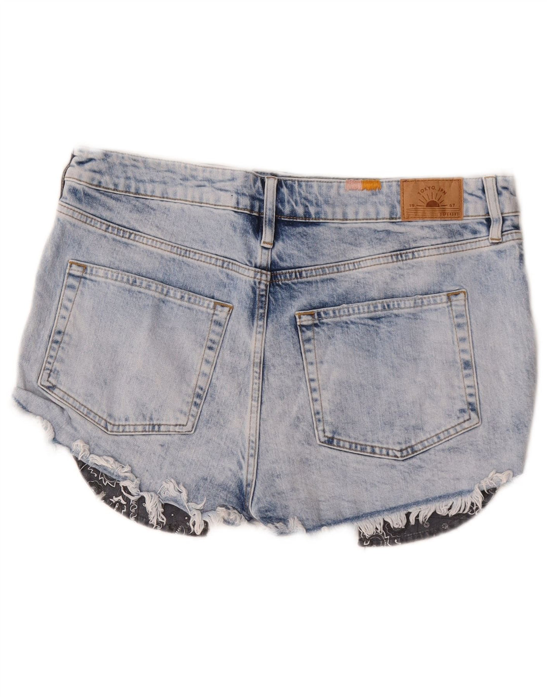 Superdry Pantalon chaud en denim vieilli W32 pour femme en coton bleu moyen