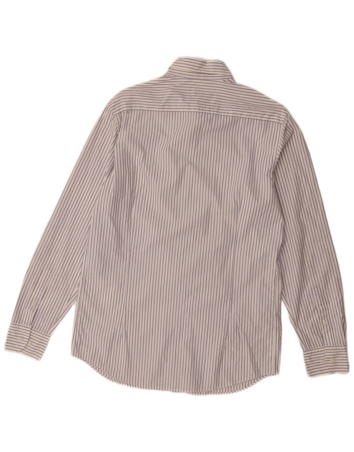 Massimo Dutti Chemise Homme Coton à fines rayures blanc moyen
