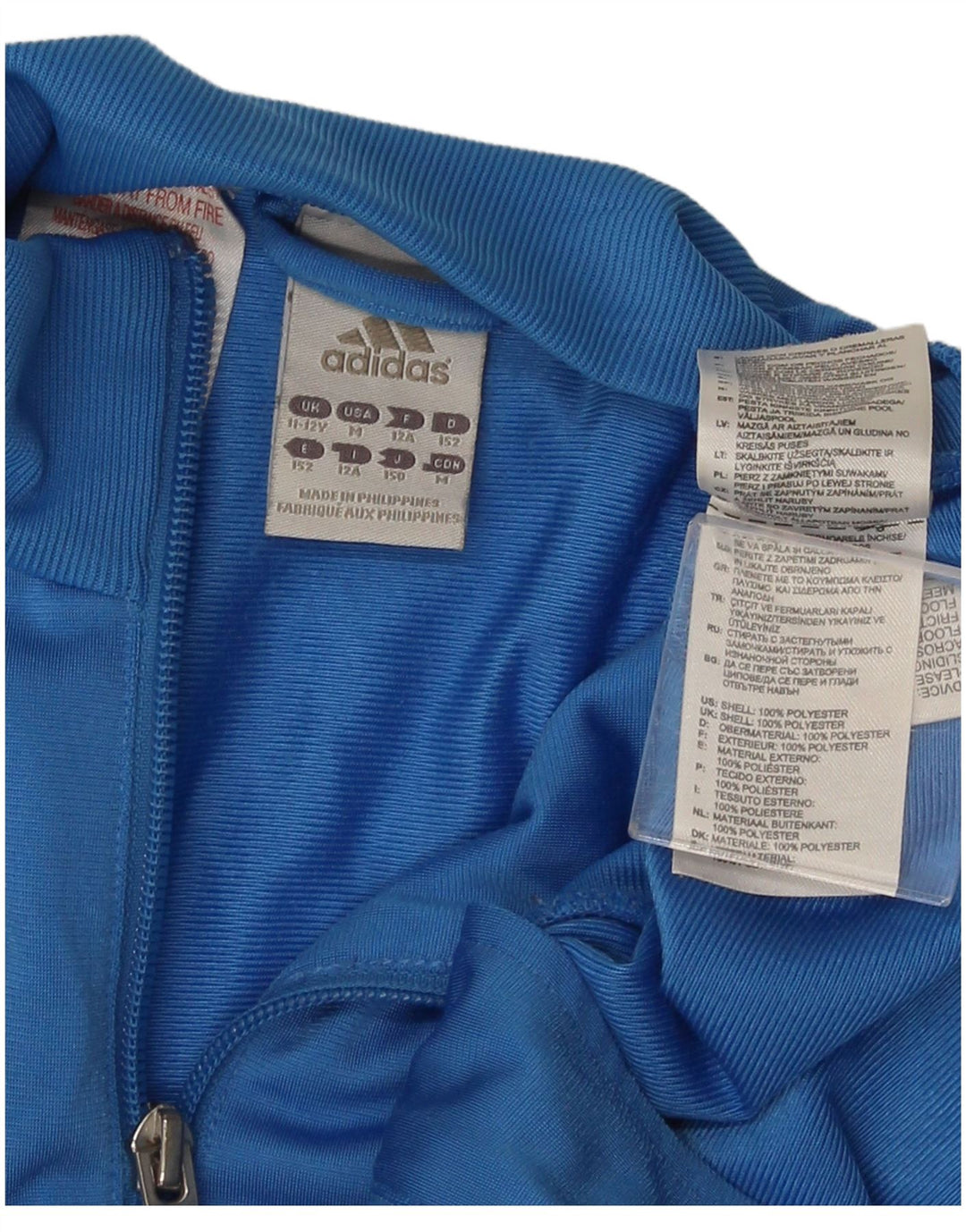 Adidas Veste de Survêtement Garçon 11-12 ans Bleu Colorblock Polyester