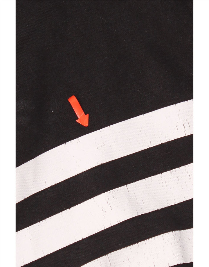Adidas Sweat-shirt graphique pour homme en coton noir Taille L