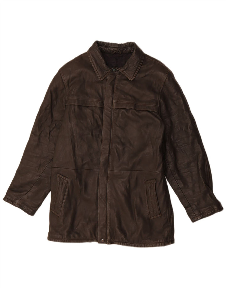 Veste en cuir homme vintage IT 48 Cuir marron moyen