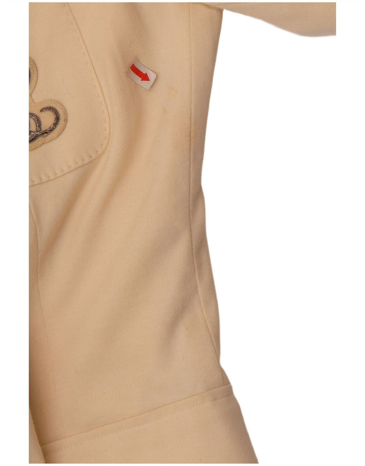Ralph Lauren Veste blazer à 2 boutons pour femme US 6 en coton beige moyen