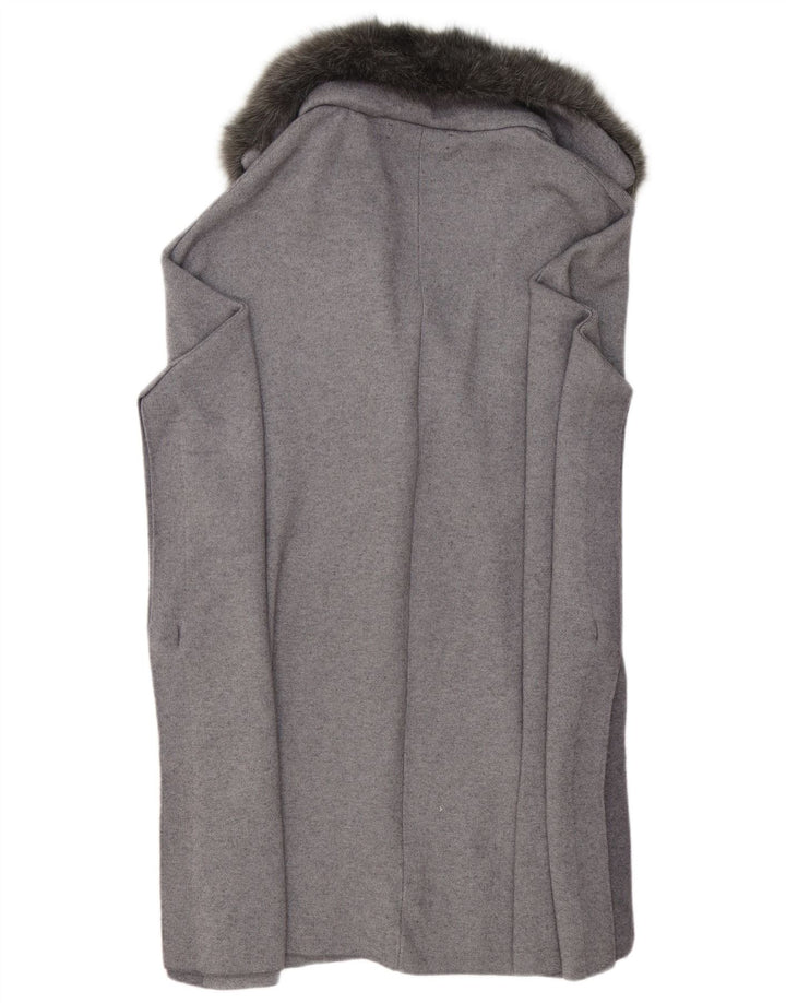 Zara Femme Poncho Manteau UK 10 Petit Gris Viscose