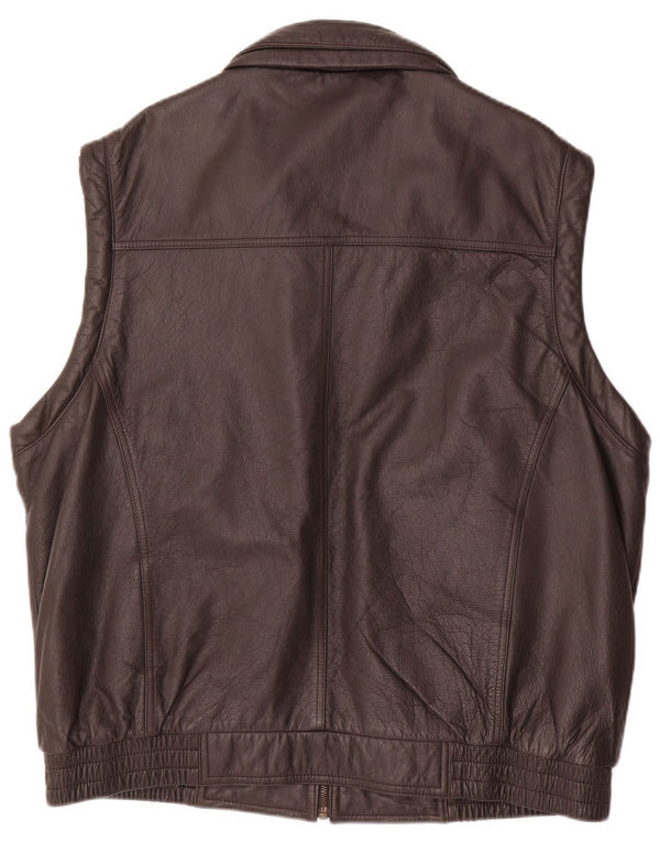 Prince Gilet en Cuir Homme IT 58 4XL Marron